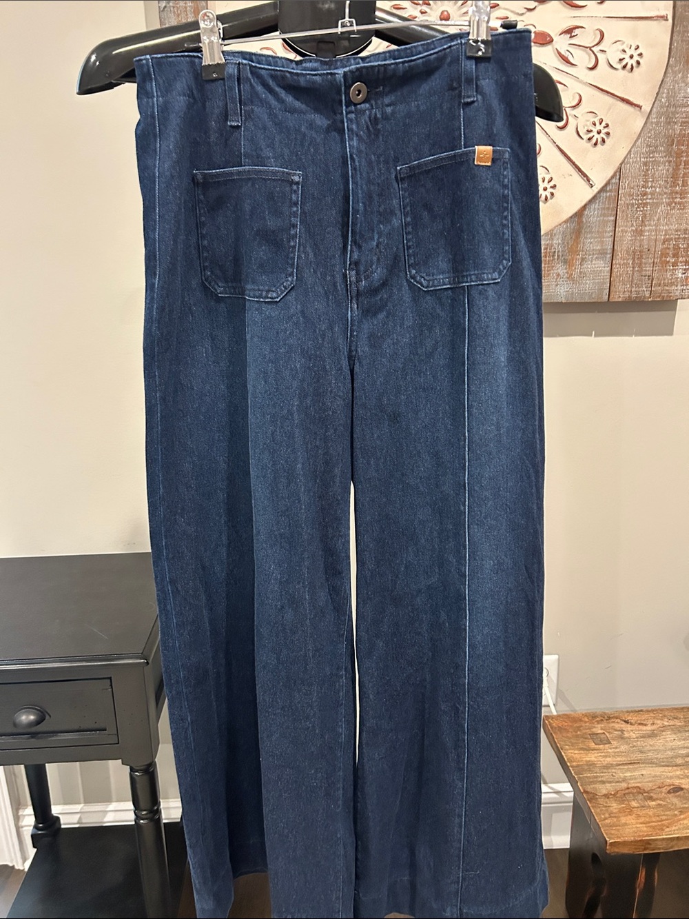 HALARA Women’s Dark Blue Wide-Leg Jeans Size Small Petite